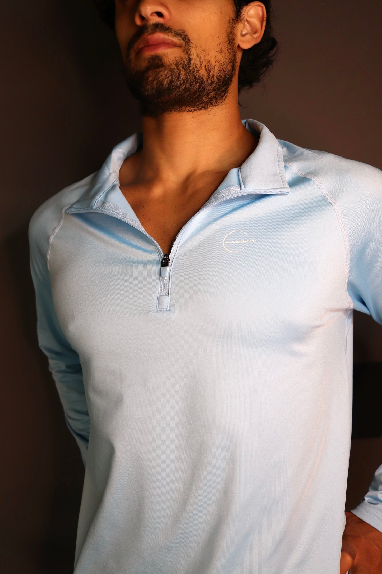 1/4 Zip Ash Blue Thermal
