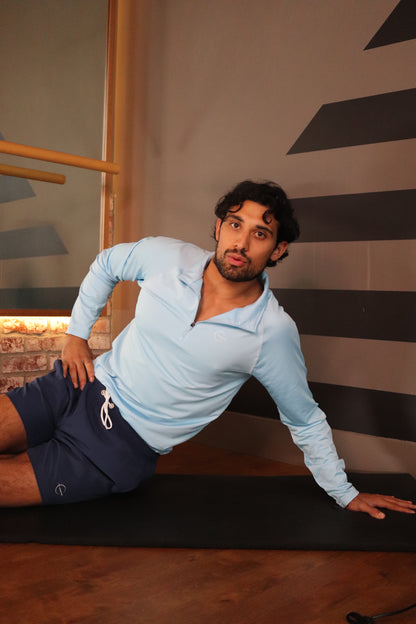 1/4 Zip Ash Blue Thermal