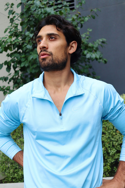 1/4 Zip Ash Blue Thermal