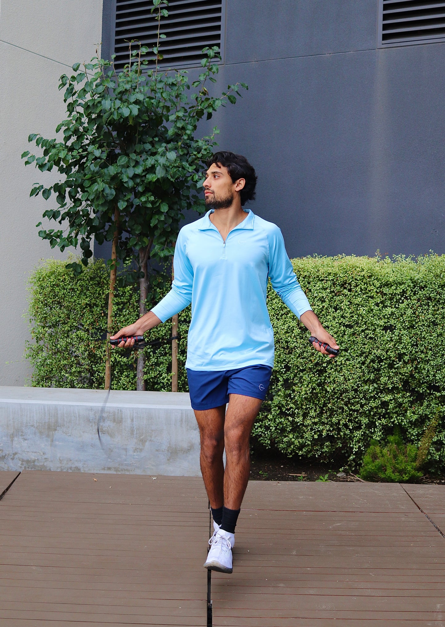 1/4 Zip Ash Blue Thermal